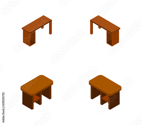 isometric wooden table
