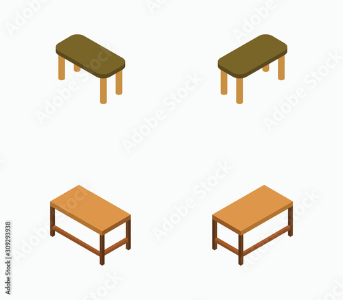 isometric wooden table