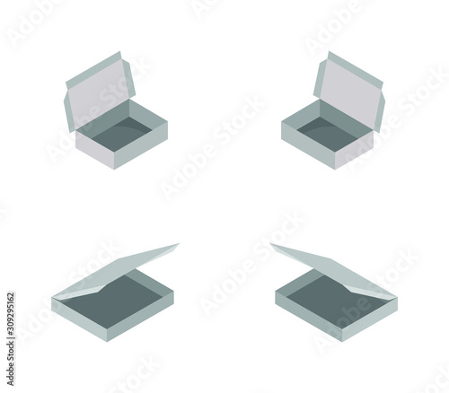isometric pizza box