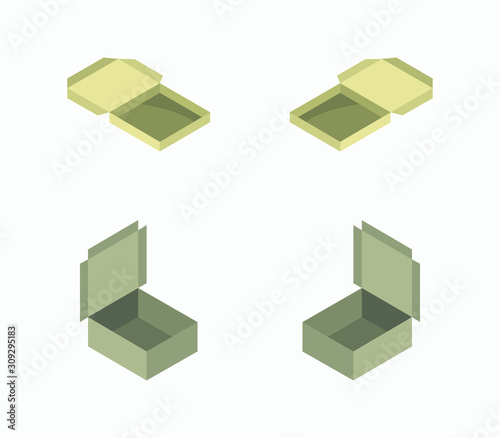 isometric pizza box