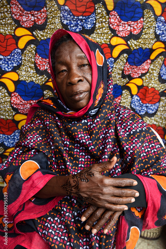 Older woman with traditional henna