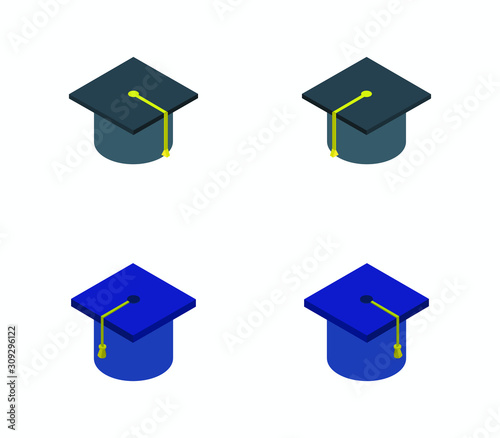 isometric graduation hat