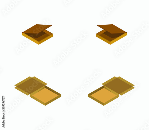 isometric pizza box