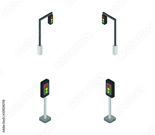 isometric traffic light