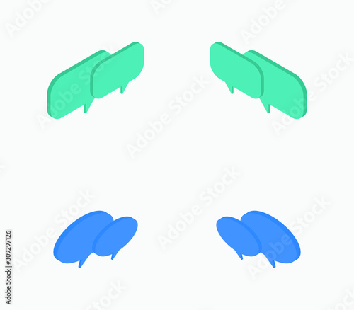 isometric dialogue clouds