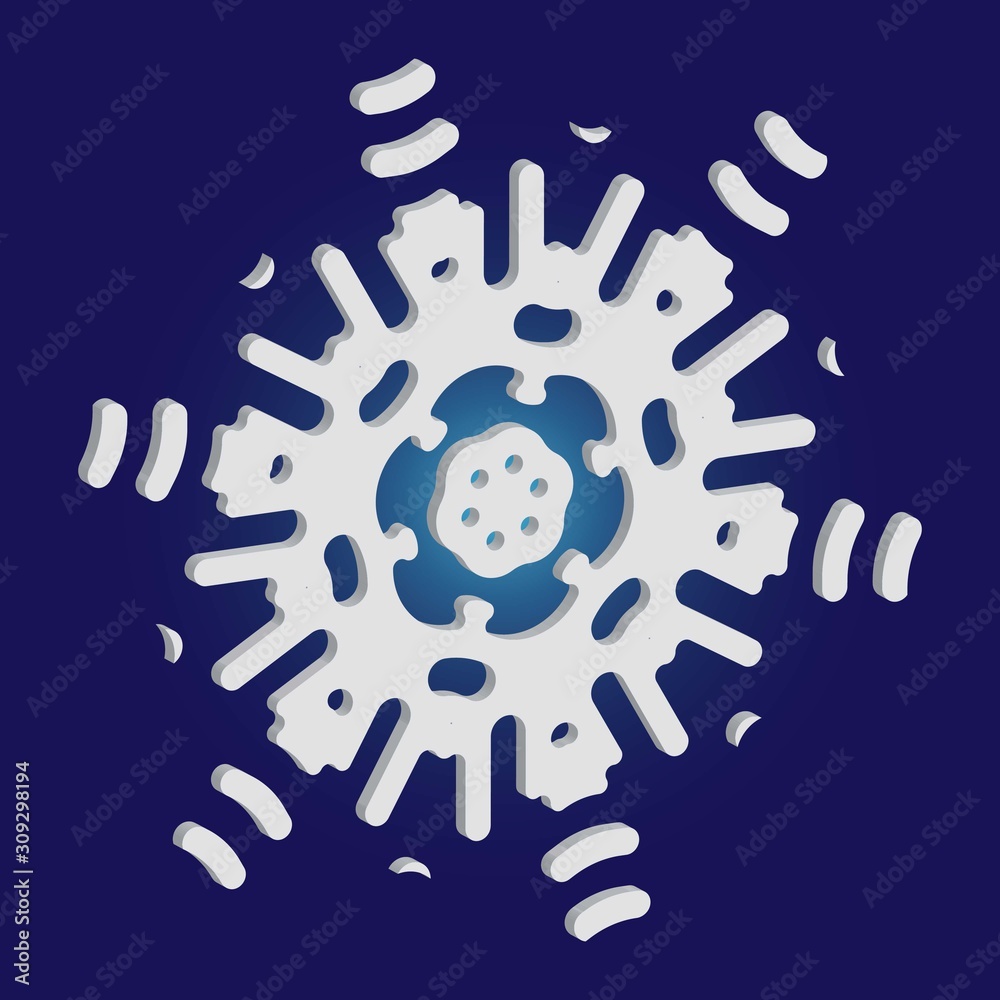 Simple, beautiful snowflake on blue background. Simple, beautiful snowflake on blue background.