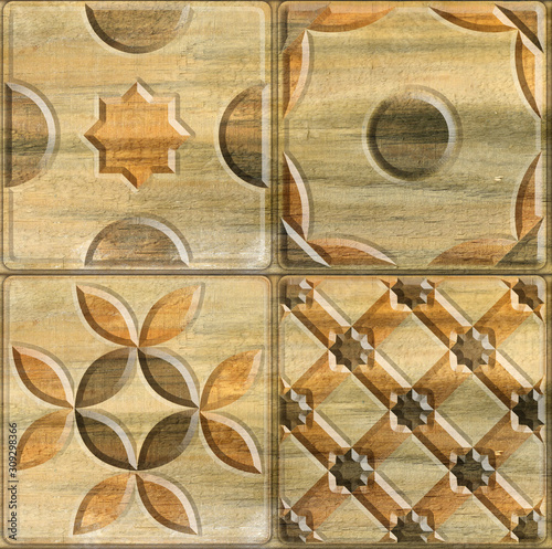 Digital tiles design. Colorful ceramic tiles