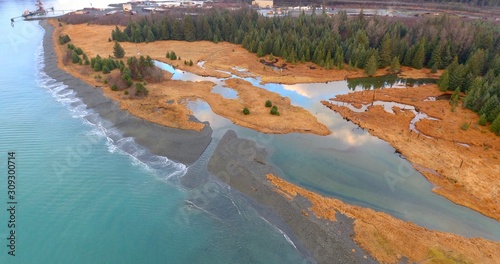 Coastal views of Alaska during the early winter 