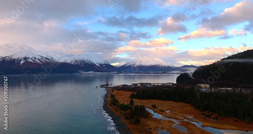 Coastal views of Alaska during the early winter 