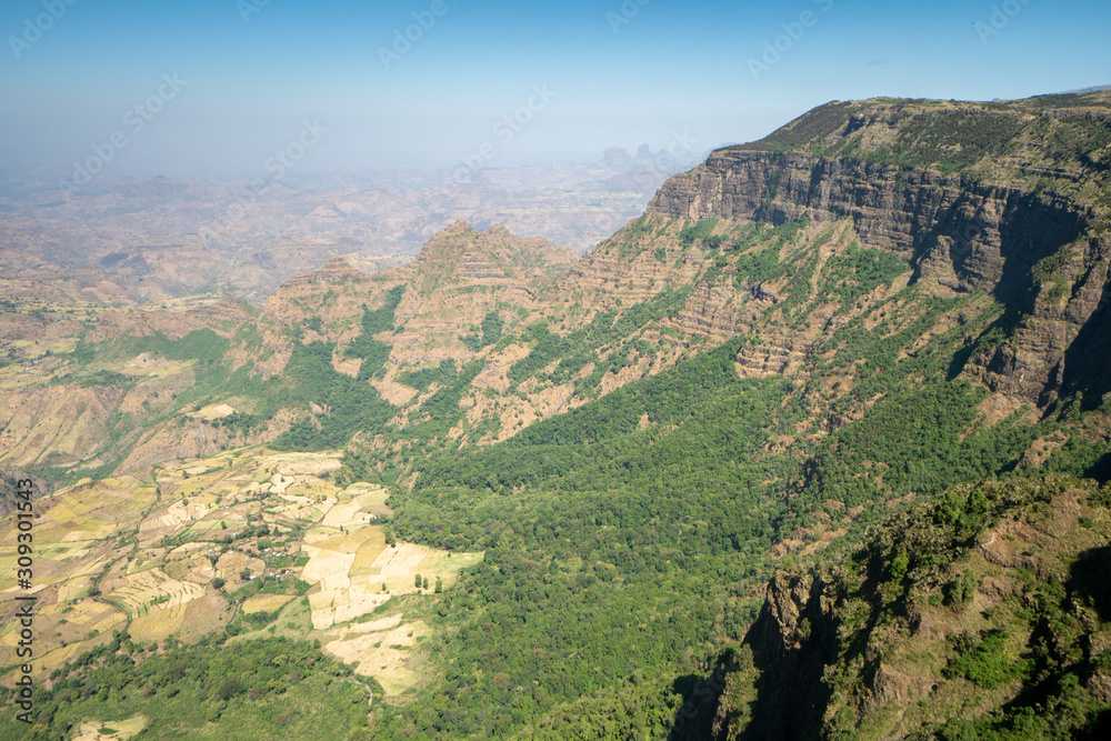 Scenery in the Simien Mountains Nationalpark in northern Ethiopia