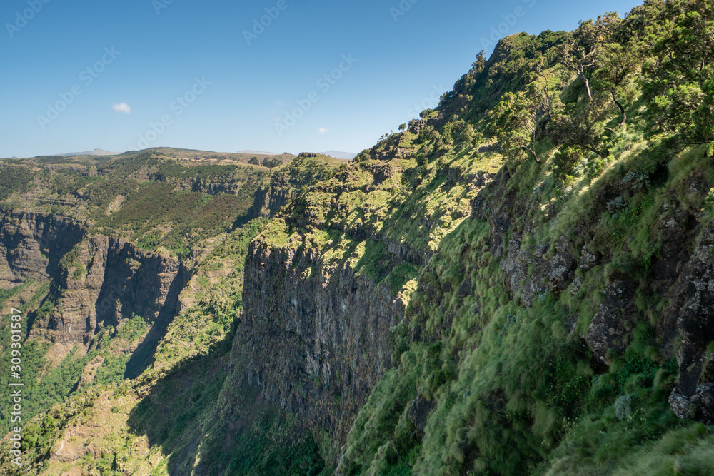 Scenery in the Simien Mountains Nationalpark in northern Ethiopia