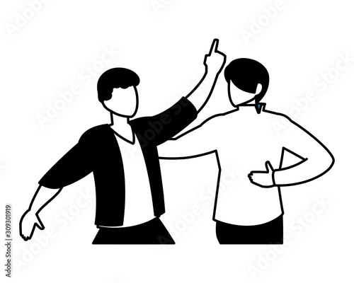scene of men in dance pose, party, dance club