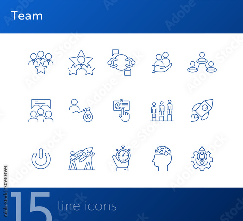 Team line icon set