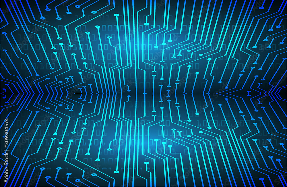 Blue cyber circuit future technology concept background