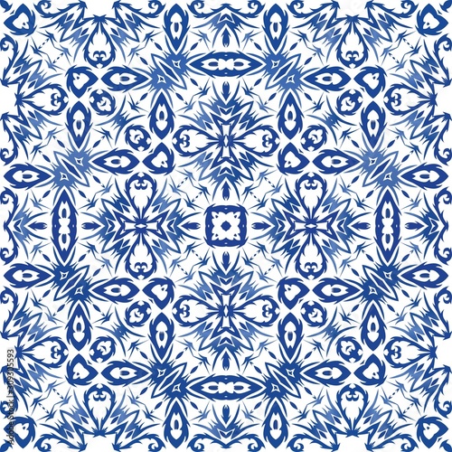 Ethnic ceramic tile in portuguese azulejo.