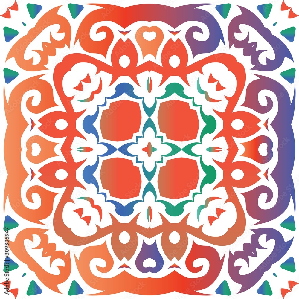 Antique ornate tiles talavera mexico.