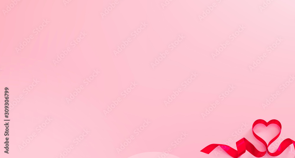 The pink background copyspace image with a red heart on the bottom right of the picture is used to decorate the festival of love on the 14th valentine day of February every year.wedding Engagement 