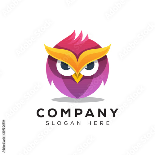 mini owl logo design photo
