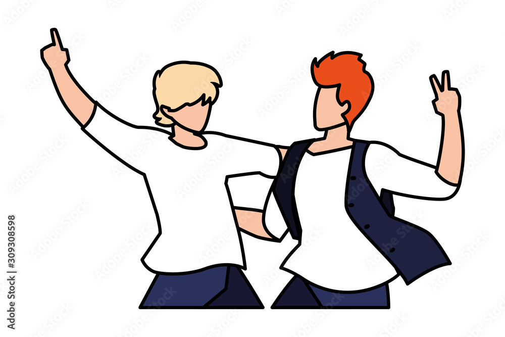 scene of men in dance pose, party, dance club scene of men in dance pose, party, dance club
