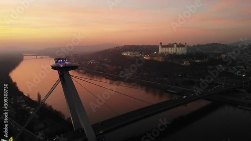 UFO Bridge and Bratislava Castle