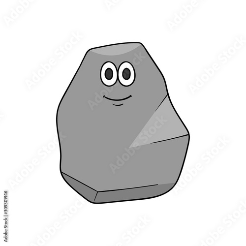 Cartoon Isolated Rock Character Illustration