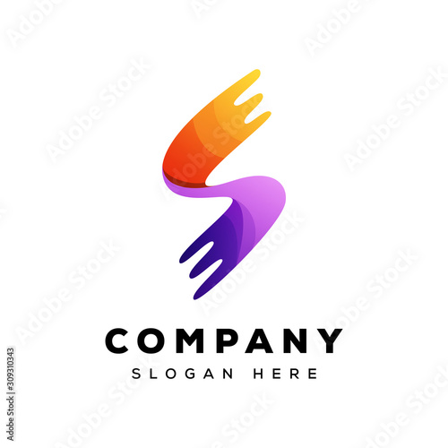 letter s techno logo