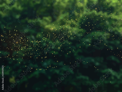 Emerald greenery forest foliage vector background photo