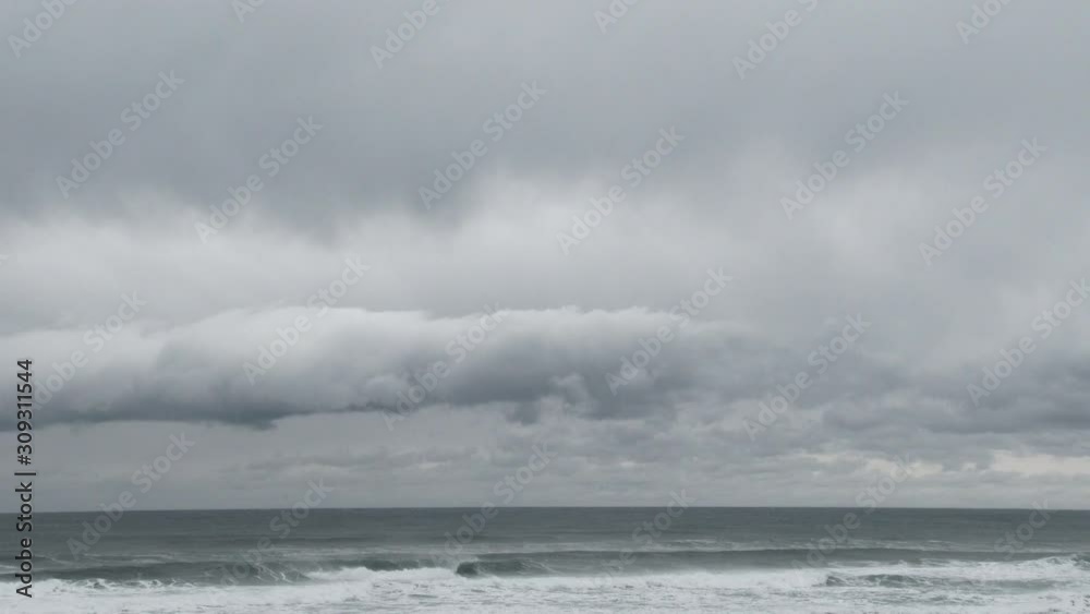 Winter Storm Forming Over Waves Of The Pacific Ocean Winter Storm Forming Over Waves Of The Pacific Ocean