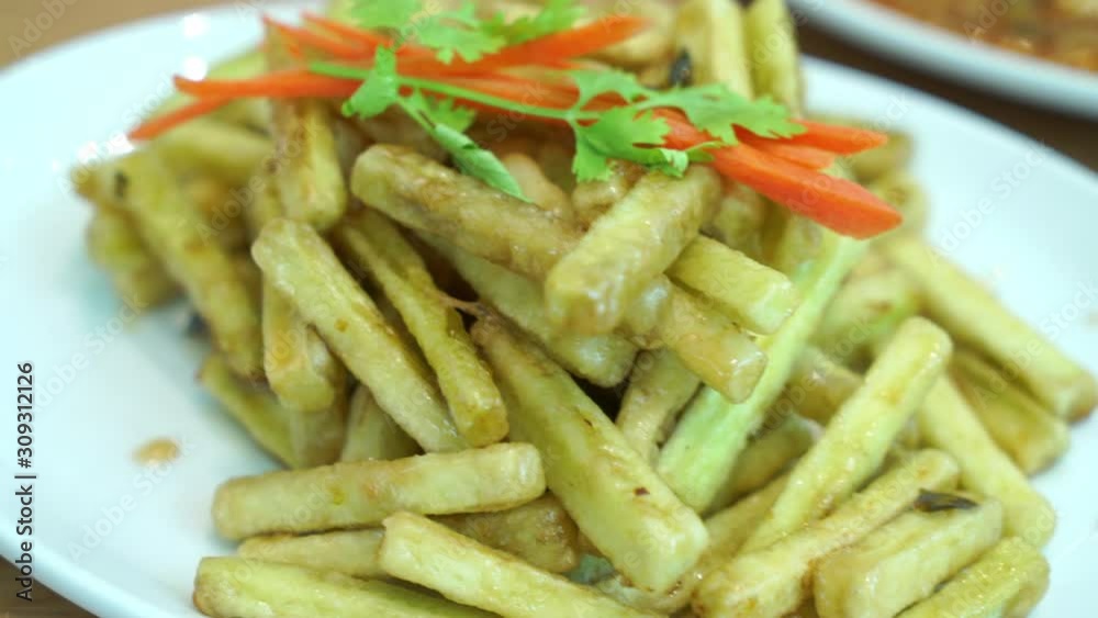 French Fries Eggplant with Sauce like French Fries French Fries Eggplant with Sauce like French Fries