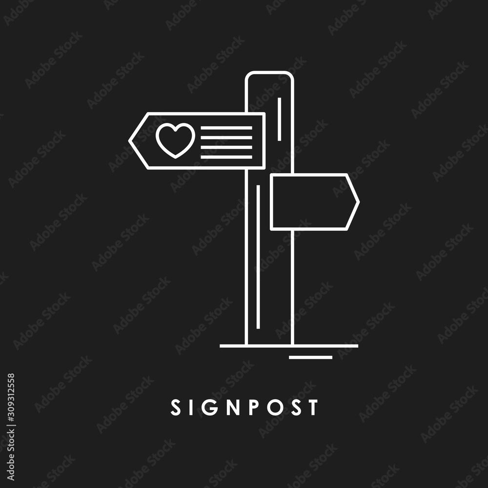 Fototapeta premium Signpost line icon