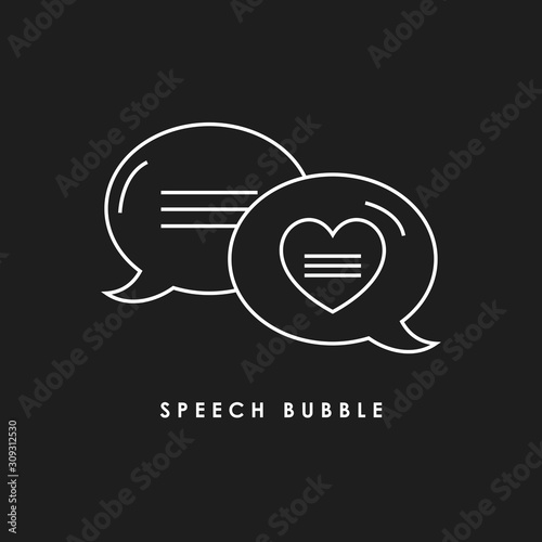  Speech bubble with heart line icon