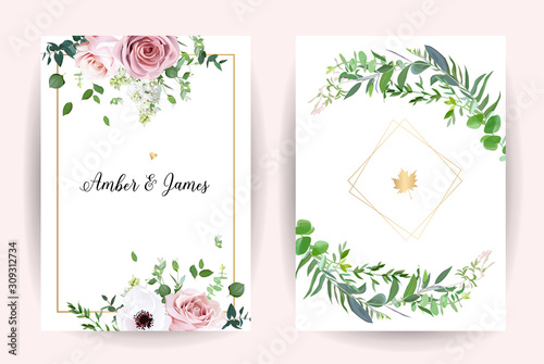 Classic floral vector design frames