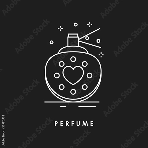  Perfume with heart line icon