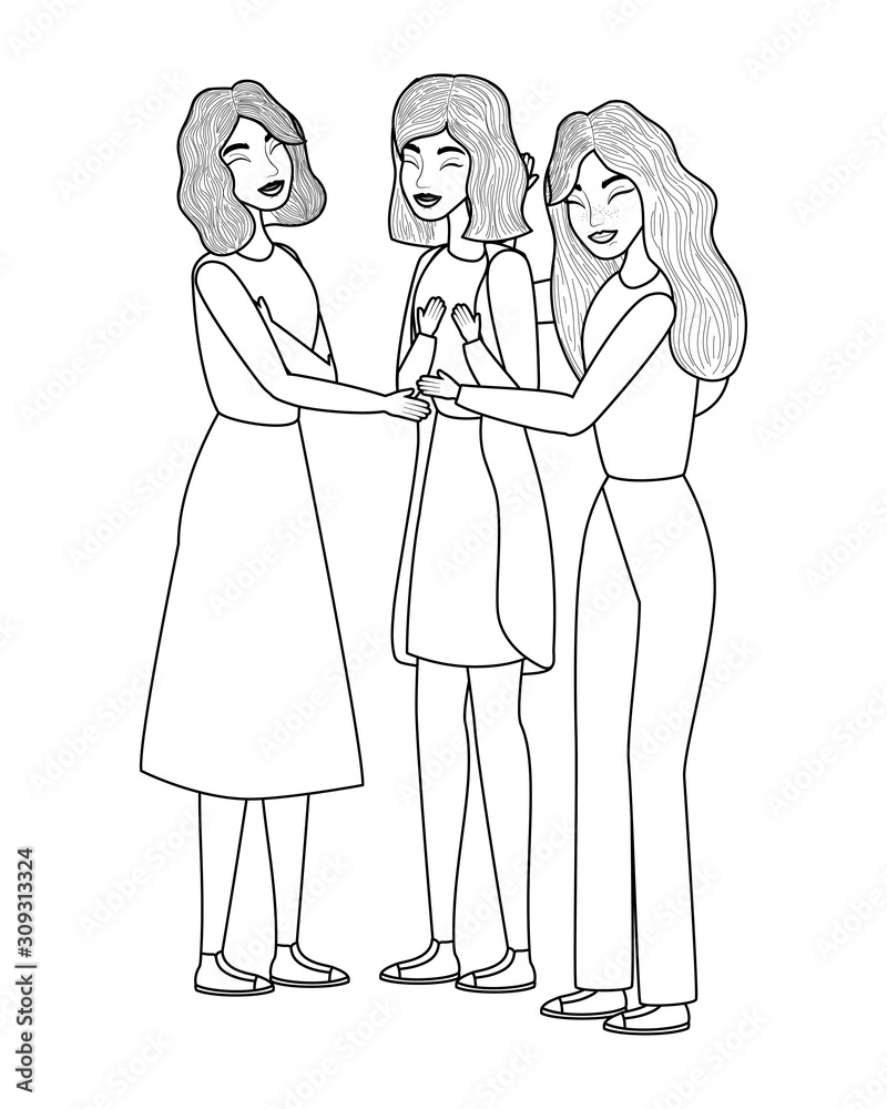 Isolated women cartoon drawing vector design Isolated women cartoon drawing vector design