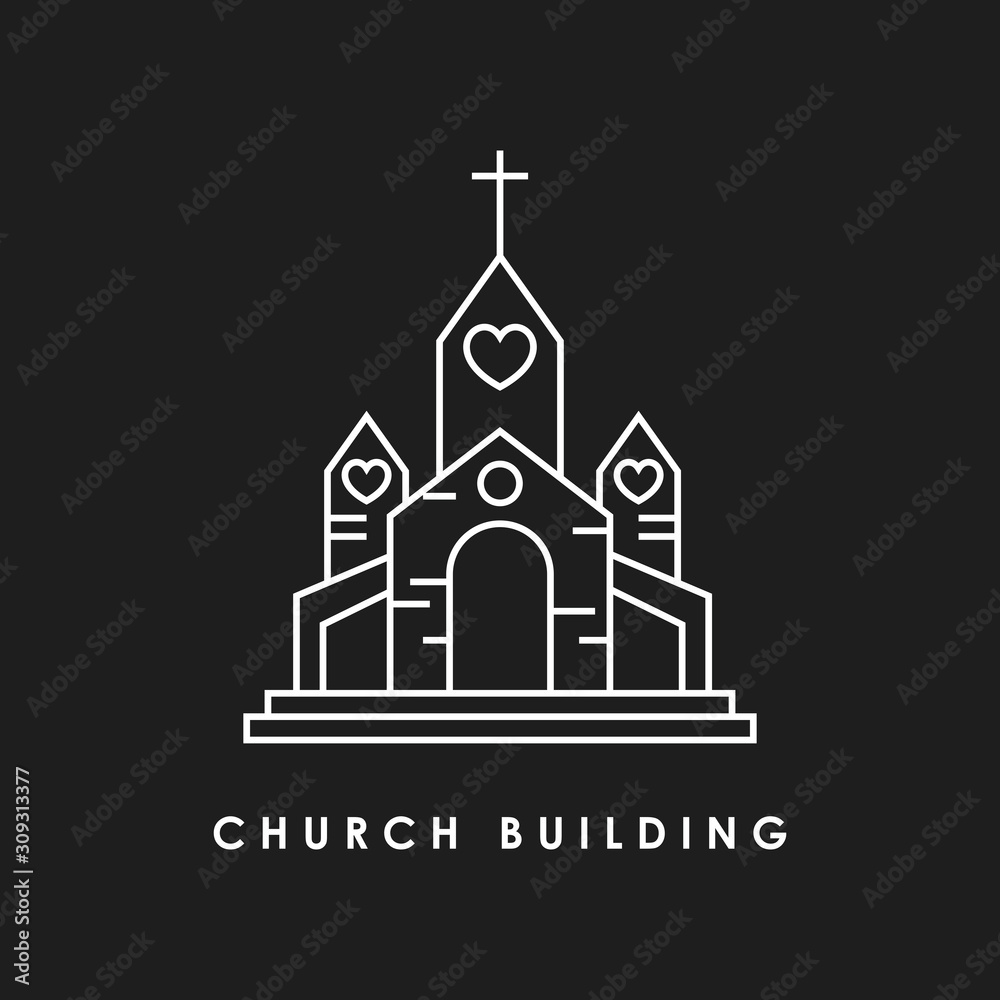  Church building line icon