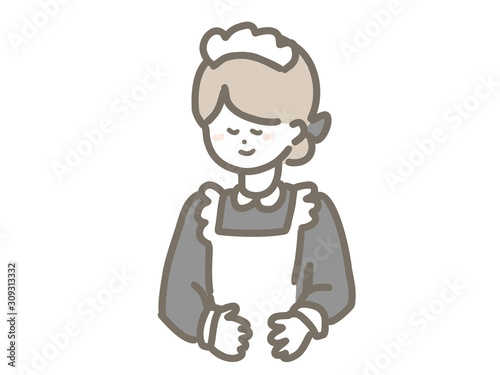 A gently smiling maid