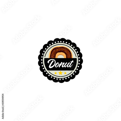 logo bakery donut vintage elegant vector design