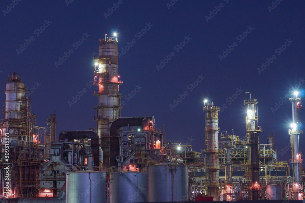 Obraz premium Factory night view in Japan
