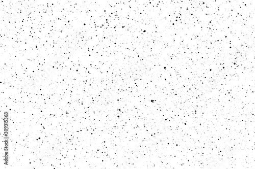 Chaotic black star bokeh on a isolated white background. falling blurry bokeh snow overlay, starry sky. black spots on white background, black drops and spots. abstraction.