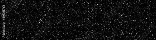Chaotic white star bokeh on a isolated black background. falling blurry bokeh snow overlay, starry sky. white spots on black background, white drops and spots. abstraction.