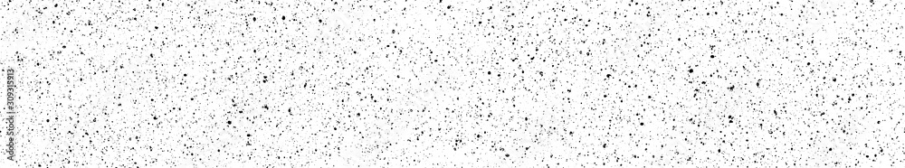 Chaotic black star bokeh on a isolated white background. falling blurry bokeh snow overlay, starry sky. black spots on white background, black drops and spots. abstraction