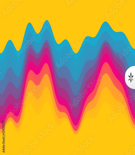Abstract waveform background. 3d technology style. Vector illustration with sound waves.