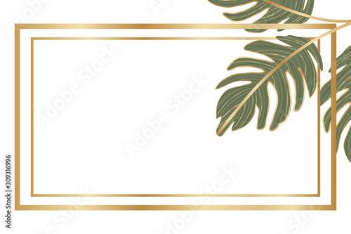 Isolated tropical green leaves vector design