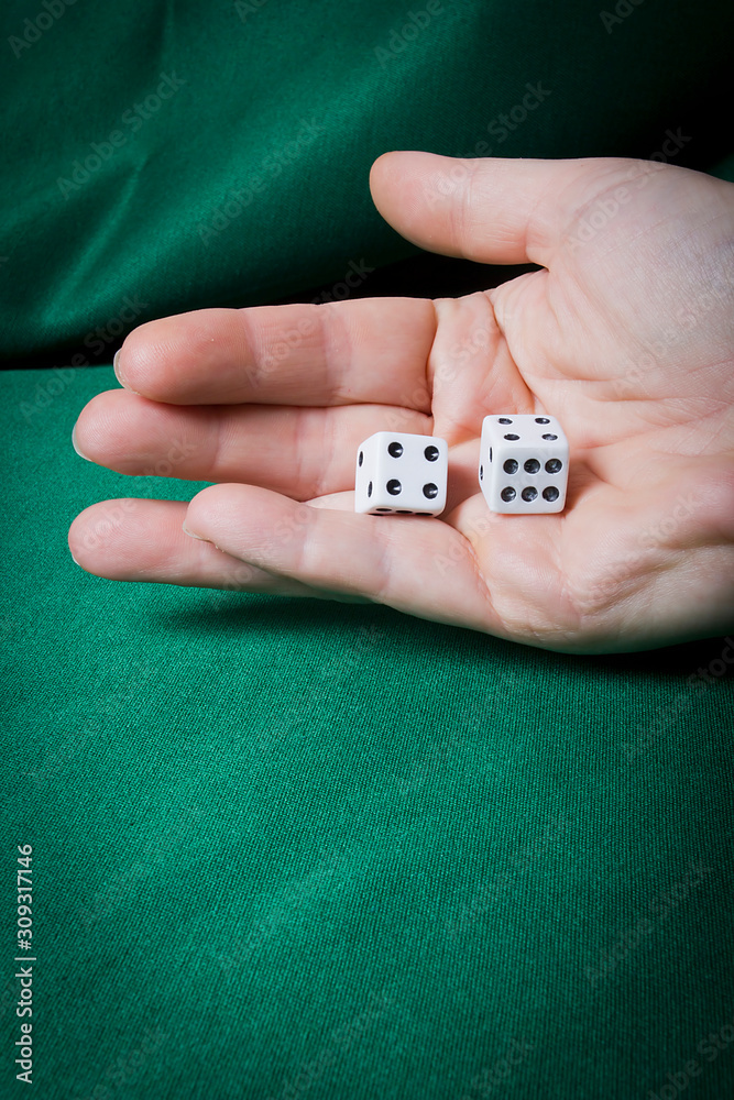 Dice in hand Dice in hand