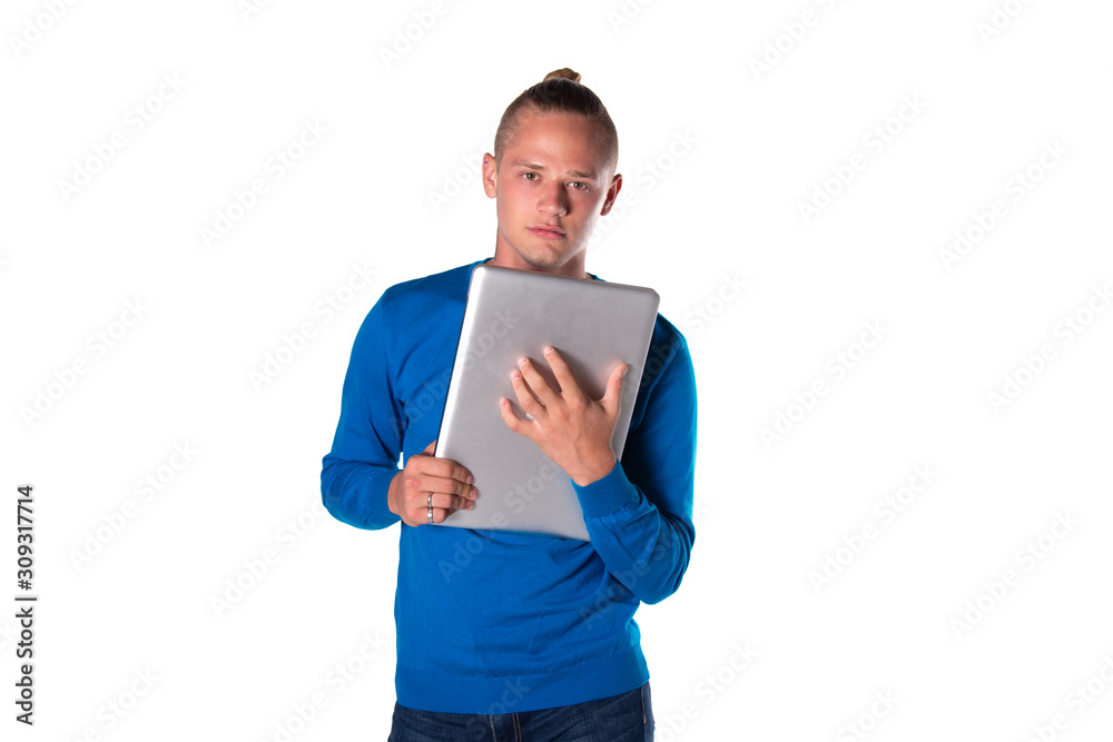 Young attractive student with a laptop Young attractive student with a laptop