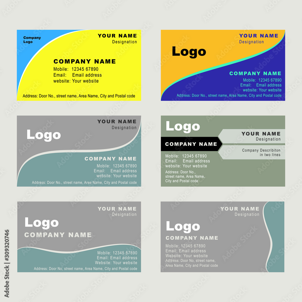 Set of business card templates Set of business card templates