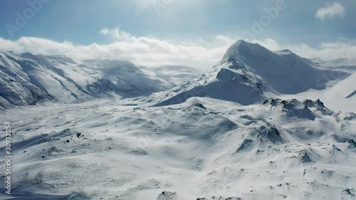 Beautiful mountain winter landscape near Akureyri, Iceland.