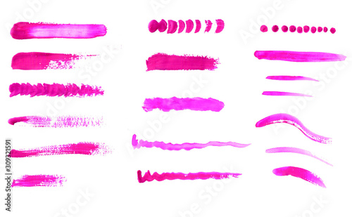 Pink brush and watercolor lines