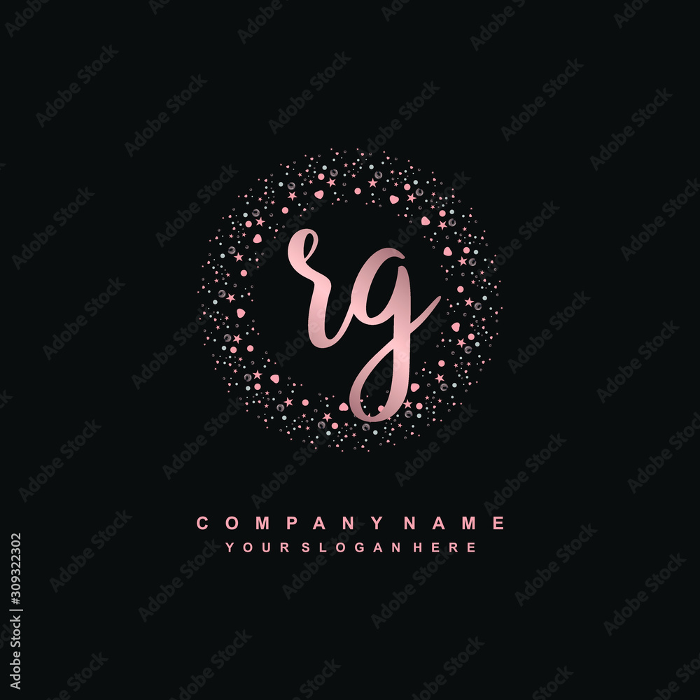 RG Beauty vector initial logo, handwriting logo of initial signature, wedding, fashion, jewerly, boutique, floral and botanical with creative template for any company or business RG Beauty vector initial logo, handwriting logo of initial signature, wedding, fashion, jewerly, boutique, floral and botanical with creative template for any company or business