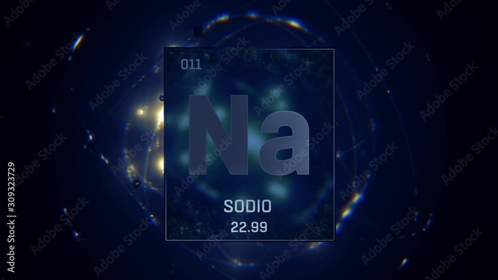 Neon as Element 10 of the Periodic Table. Seamlessly looping 3D ...